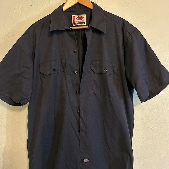 Dickies Dark Navy Men's Large Short Sleeve Work Shirt - Picture 1 of 7